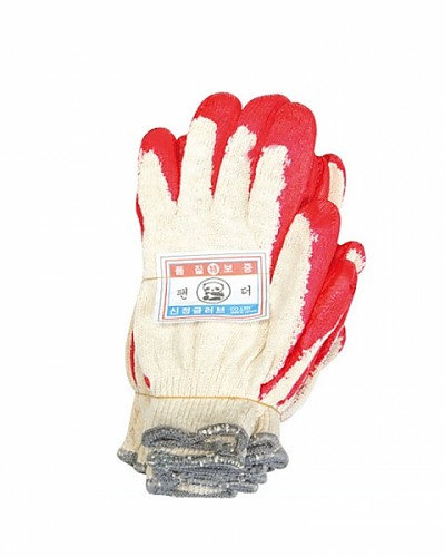 코팅장갑 반코팅장갑 (베트남/클로버) / 적색 13G (손목띠: 빨강)