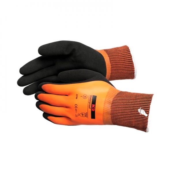 방수코팅장갑(동절기) / 동절기 하이드로그립W / 오렌지색(기모) / 대(L)