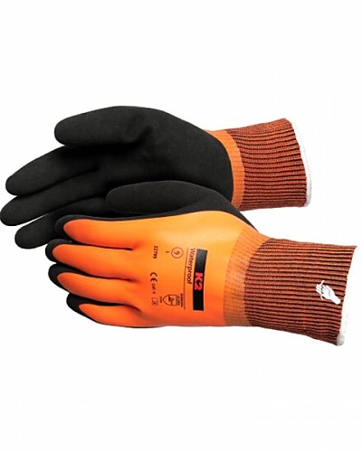 방수코팅장갑(동절기) / 동절기 하이드로그립W / 오렌지색(기모) / 대(L)
